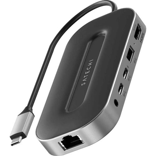 Satechi USB4 Multiport Adapter 2.5G (Ethernet) – Kompaktes Design für einfache Portabilität – HDMI 2.1: Bis zu 8K/60Hz – USB-C PD: Bis zu 100W Aufladung