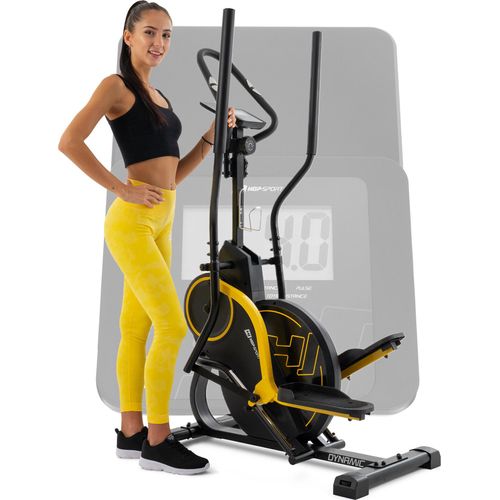 Hop-Sport Cross Stepper für zuhause HS-450B Dynamic Schwarz - 2-in-1 Crosstrainer und Stepper mit Trainingscomputer - innovatives Trainingsgerät