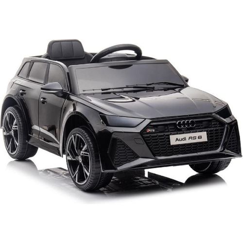 ES-Toys Kinder Elektrofahrzeug Audi RS6 lizenziert Kunstledersitz EVA-Reifen MP3 schwarz