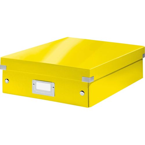 Organisationsbox Click & Store Wow Mittel Graukarton gelb Packung mit 6 Stück