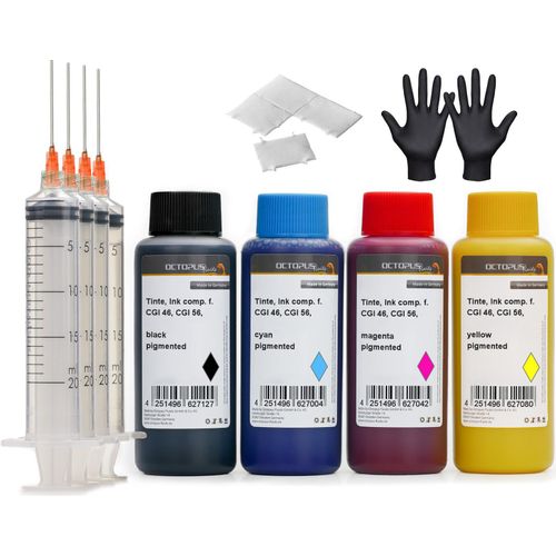 Druckertinten Set für Canon GI 46, GI 56 Tintentank, Maxify GX7055, GX6040, GX5050 4x1L