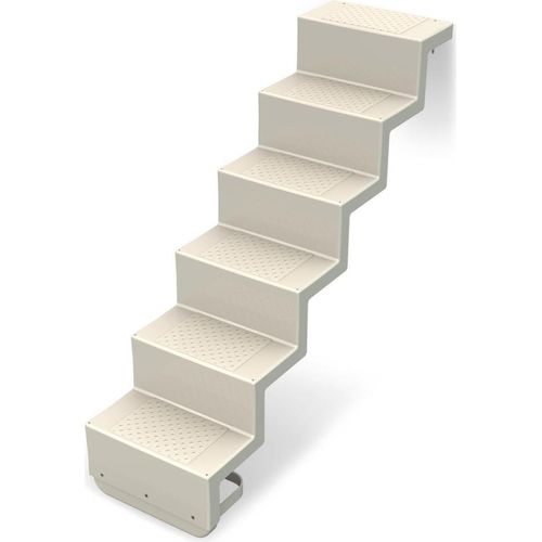 Treppe ELEGANZ 80 Wandbefestigung Kurz 6-stufig für Universal-Einbau aus Polyester, Farbe:Sand