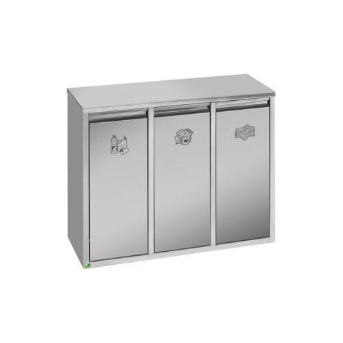 Wertstoffsammelstation - 21 l - 470 x 580 x 270 mm (HxBxT) - Edelstahl