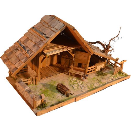 SELVA Krippenbausatz Hochalm, 600 x 200 mm, alt und verwittert, für 7-12 cm Figuren