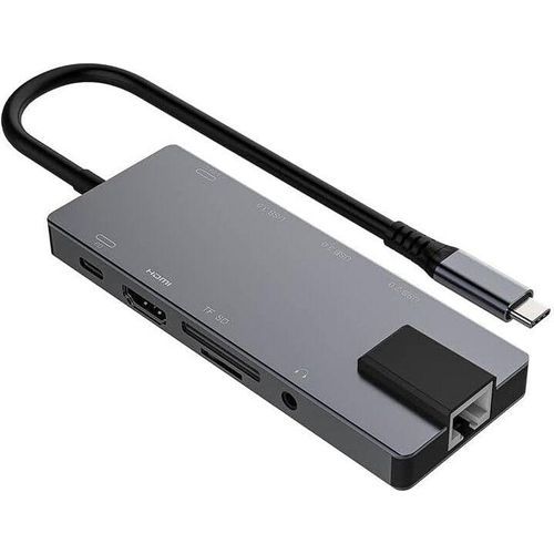 ProXtend USB-C - 10 in 1 Hub - HDMI - Ethernet - SD - USB - 3,5mm Klinke - Grau
