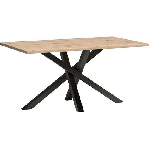 Bettso Esszimmertisch mit Verlängerung CALI, Eiche Artisan, Ausziehbarer Tisch mit Metallbeinen, Ideal für Familienfeiern und Partys, 160-260 cm