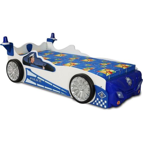 Schlafzimmer Kinderbett Betten Kinder Zimmer Polizei Auto Kindermöbel + Matratze