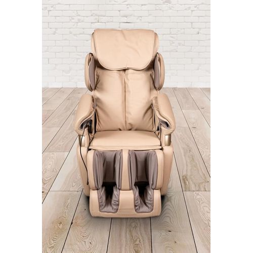 PureHaven Massage-Sessel 118x76x76 cm 6 Massagearten Rücken- Fuß- und Gesäßmassage einfache Bedienung energiesparend hochwertiges Kunstleder in Beige