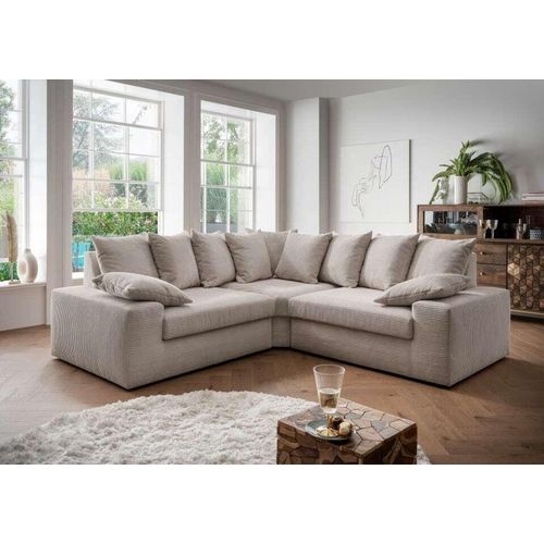 Ecksofa Sassari von Benformato: Gemütliche Eleganz in Cord - Perfekte Kuschelecke für dein Zuhause : Beige Designer-Farben: Beige