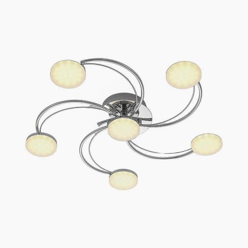 Lindby LED-Deckenleuchte Rouven, Spiralform, 6-flg., grau