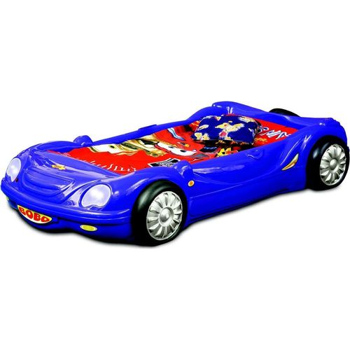 Kinderzimmer Bett Kinderbett Auto Rennbett Design mit Licht Matratze Lattenrost