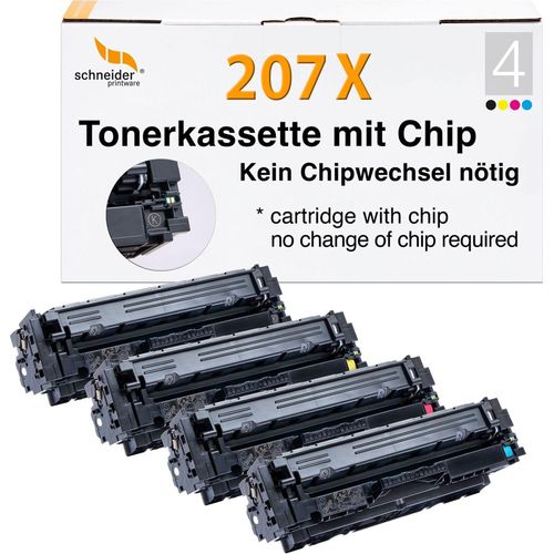 Recycelt Fachgerecht HP 207X 207A Toner MIT CHIP Multipack