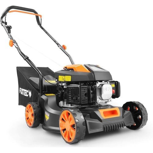 FUXTEC Benzin Rasenmäher FX-RM4180 - 80ccm | 41cm | leichte 18Kg | Heckauswurf | 4-Takt | 25-55mm Schnitthöhe | bis 400m²