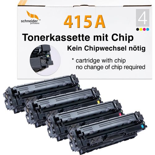 Recycelter HP 415A Toner MIT HP-CHIP wiederverwendet| Multipack