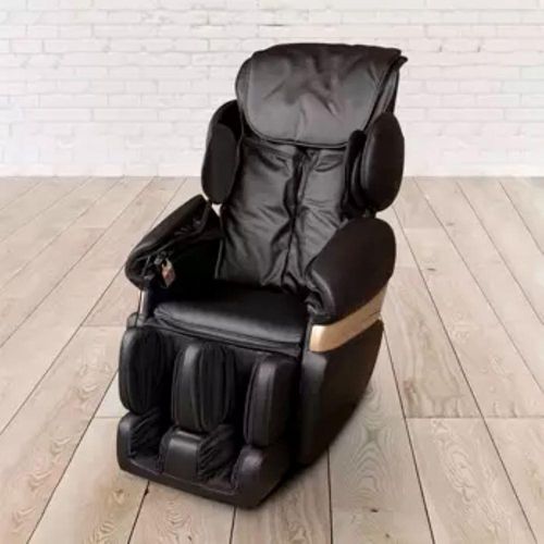 PureHaven Massage-Sessel 118x76x76 cm 6 Massagearten Rücken- Fuß- und Gesäßmassage einfache Bedienung energiesparend hochwertiges Kunstleder in Schwarz