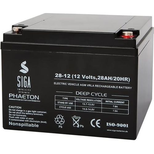SIGA Phaeton AGM Akku 28Ah 12V Notstrom