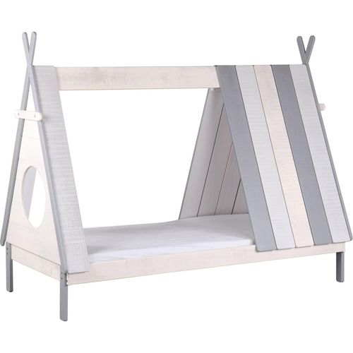 Kinderbett COIMBRA in Zeltform, weiß & grau, T105 x B215 x H167 cm