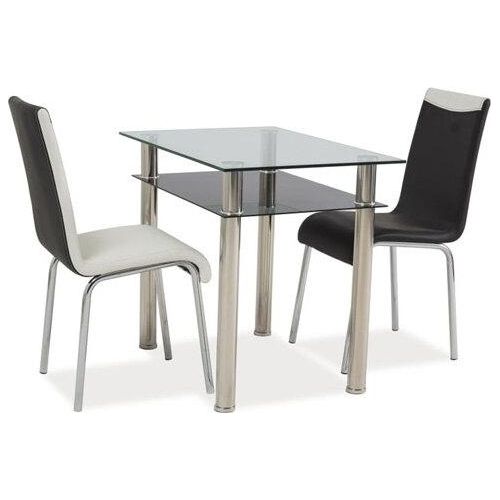 Esstisch Glastisch Madras 90x60x75cm Chrom Glas