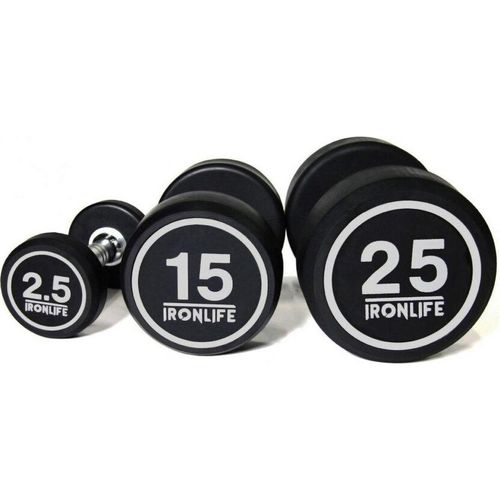 Satz gummierte Einhandhanteln IRONLIFE 2,5-25 kg