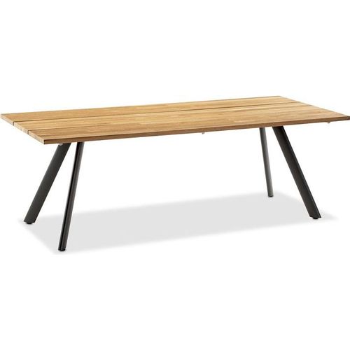 Niehoff Noah Tisch Stativprofil Aluminium/Teak Massivholz