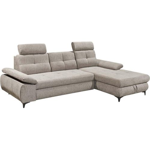 Traumhaftes Ecksofa Altona mit Schlaffunktion - ED Exciting Design : vorstehend links : Silber Ausrichtung: vorstehend links Farbe: Silber
