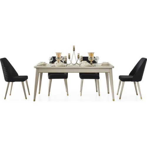 Wohnzimmer Esszimmer Weiß Neu Holz JVmoebel