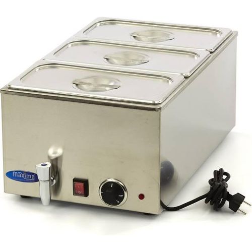 Maxima - Gastro Bain Marie - mit Wasserhahn - inkl. 3 x 1/3 GN Set - Elektrisch