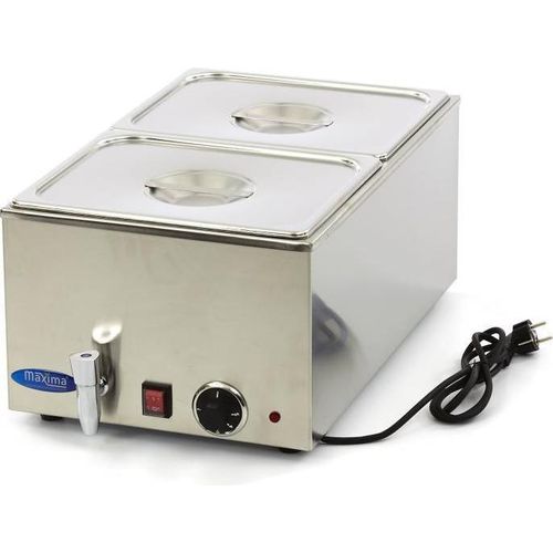 Maxima - Gastro Bain Marie - mit Wasserhahn- inkl. 2 x 1/2 GN Set - Elektrisch