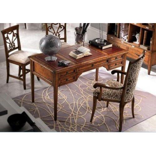 Schreibtisch mit 2x Stühle + Armlehenstuhl JVmoebel