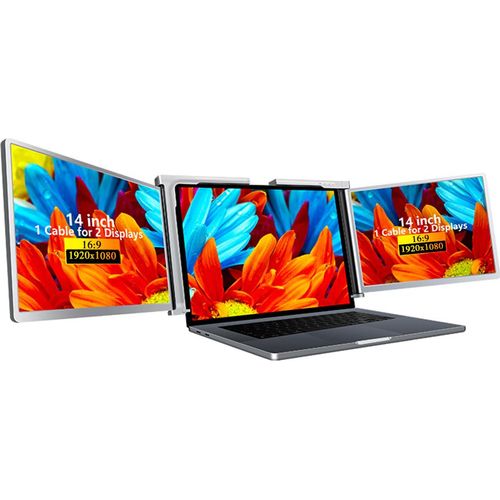 S400 tragbarer Computermonitor, erweiterter Laptop-Bildschirm, dreifacher Bildschirm, 14-Zoll-FHD-IPS-Bildschirm, geeignet für 15-17,3-Zoll-Laptops
