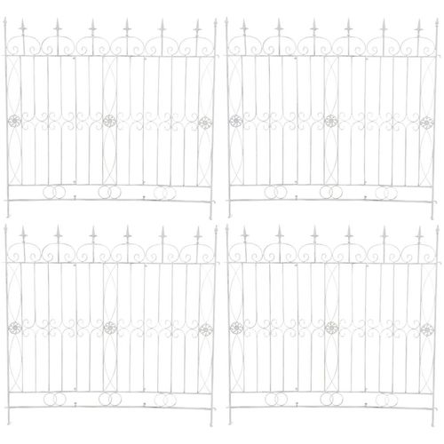 4er Set Gartenzäune Mangold antik weiß