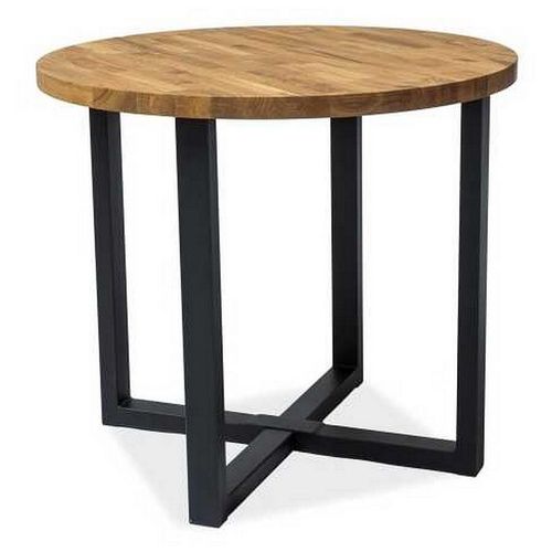 Runder Esstisch GARY 1 - Eiche / Schwarz