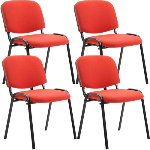 4er Set Besucherstuhl Ken Stoff rot