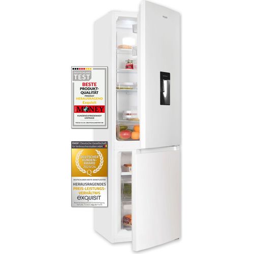 Exquisit Kühl-Gefrierkombination KGC265-70-NF-WS-040C weiss | 251 L Volumen | Kühl Gefrierkombination No-frost | Türanschlag wechselbar | Kühlgefrierkombination freistehend