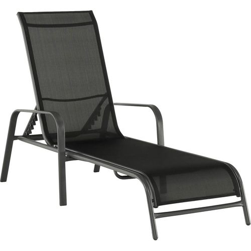 Kondela Verstellbare Gartenliege Atreo - schwarz / grau