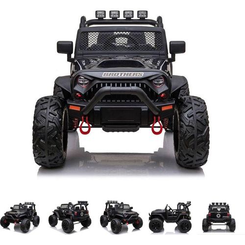ES-Toys Kinder Elektrofahrzeug Offroad 2x 200 Watt MP3 EVA-Reifen Servo Lenkung schwarz