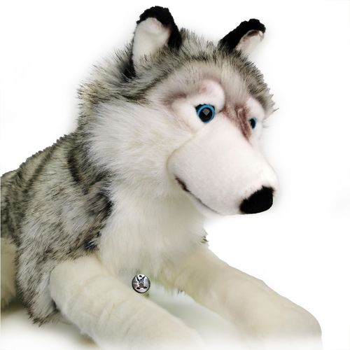 Wolf Husky Schlenkertier Grauwolf Plüschtier 80 cm XXL Schlenkerwolf ASKA