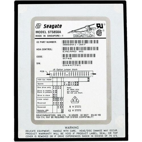 Festplatte Seagate ST5850A 850MB 5400RPM 256KB Ata 8,9cm