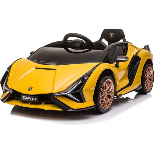 Kinder Elektroauto | Elektrofahrzeug | Lamborghini Sian | mit USB/MP3 Player | mit Fernbedienung | Gelb/Schwarz