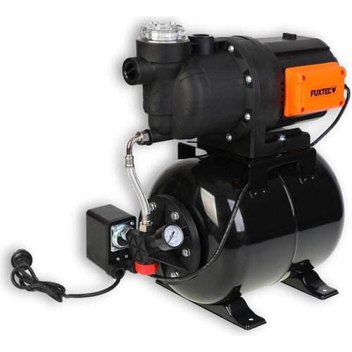 FUXTEC Hauswasserwerk FX-HWW2200 - bis zu 3.800 l/h | 48m Förderhöhe | 9m Tiefe | 1200 Watt | 77db | 1" Schlauchdurchmesser