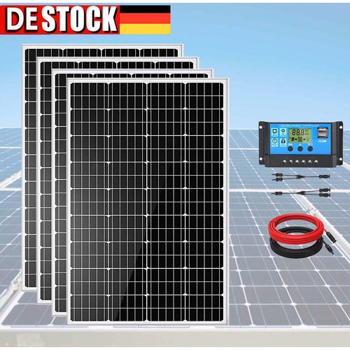 400W Solaranlage Komplettpaket Mono Solarpanel Solarmoduls Solar Set Inselanlage Dach Wohnmobile