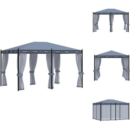 vidaXL Pavillon mit Mückennetze 3x4 m Anthrazit Stahl - Pavillons & Partyzelte