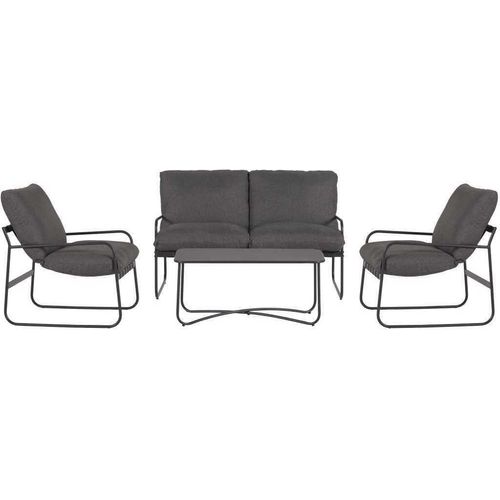 Theodor Sofasatz 4 Teile mit Kissen schwarz,grau.