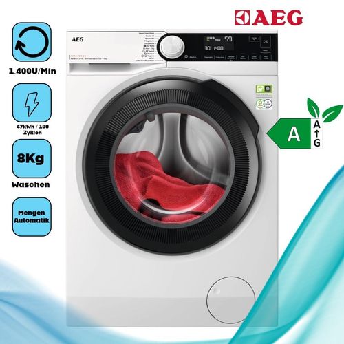 AEG LR8E70480 Frontlader 8 kg 1.400 U/Min Startzeitvorwahl 240 min Waschdauer