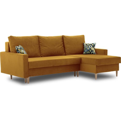 Ecksofa ETNA Pro | Schlaffunktion | natürliche Beine | schöner Stoff KRONOS 01
