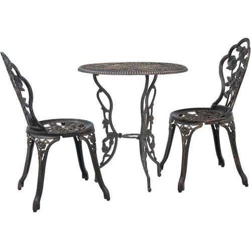 3-tlg. Bistro-Set Aluminiumguss