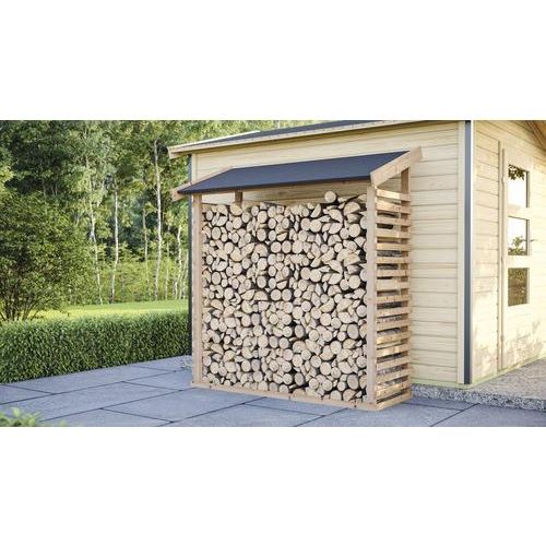 Karibu Kaminholzunterstand L inkl. Dacheindeckung
