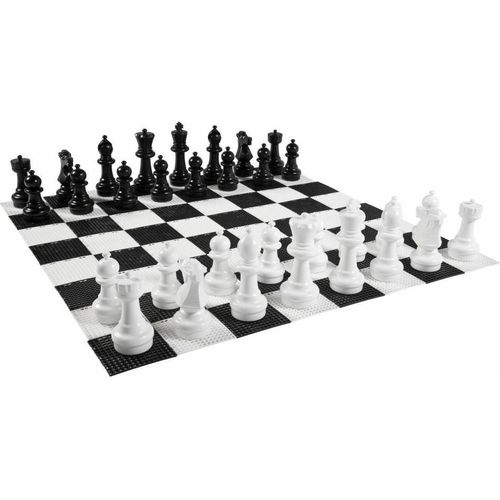 XL Outdoor Outdoor Gartenschachspiel, bis zu 30 cm hoch - Mit Schachmatte 138 x 138 cm