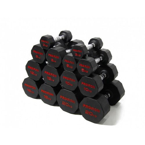 PROIRON gummierte Einhandhanteln 3 - 20 kg (8 Paar)