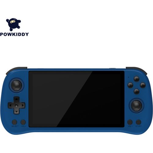 PowKiddy X55 Handheld-Spielekonsole, 5,5-Zoll-IPS-HD-Bildschirm | Unterstützt HD-TV-Verbindung | Unterstützt Controller-Verbindung | Mit 16 GB + 128 GB Spielkarte, blau